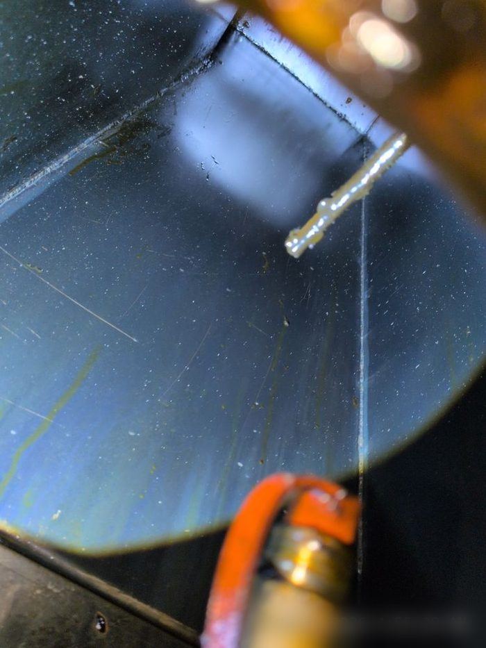Cleaned duct elbow with minimal residue
